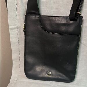 Black Leather Radley London expandable Crossbody Bag